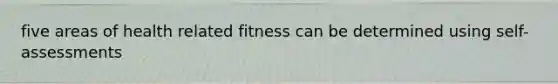 five areas of health related fitness can be determined using self-assessments