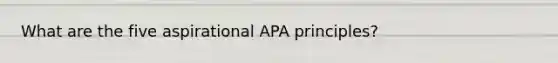 What are the five aspirational APA principles?