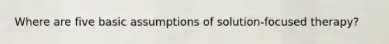 Where are five basic assumptions of solution-focused therapy?
