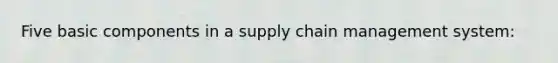 Five basic components in a supply chain management system: