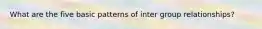 What are the five basic patterns of inter group relationships?