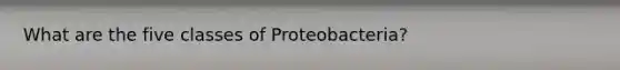 What are the five classes of Proteobacteria?