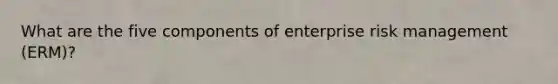 What are the five components of enterprise risk management (ERM)?
