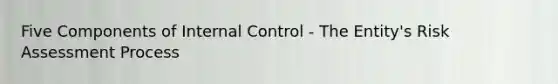 Five Components of Internal Control - The Entity's Risk Assessment Process