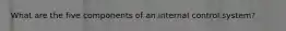 What are the five components of an internal control system?