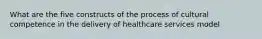 What are the five constructs of the process of cultural competence in the delivery of healthcare services model