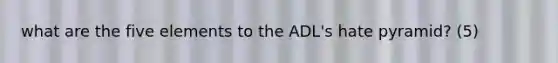 what are the five elements to the ADL's hate pyramid? (5)