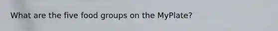 What are the five food groups on the MyPlate?
