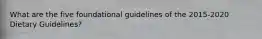 What are the five foundational guidelines of the 2015-2020 Dietary Guidelines?