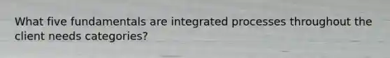 What five fundamentals are integrated processes throughout the client needs categories?