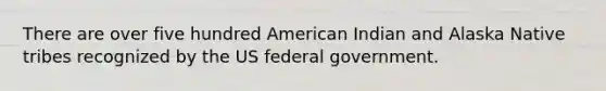 There are over five hundred American Indian and Alaska Native tribes recognized by the US federal government.