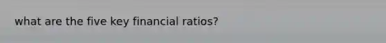 what are the five key financial ratios?