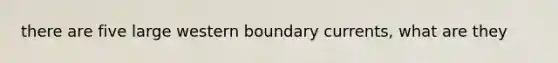 there are five large western boundary currents, what are they