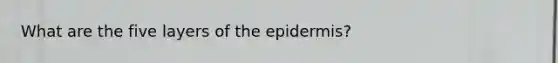 What are the five layers of <a href='https://www.questionai.com/knowledge/kBFgQMpq6s-the-epidermis' class='anchor-knowledge'>the epidermis</a>?