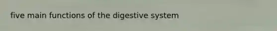 five main functions of the digestive system