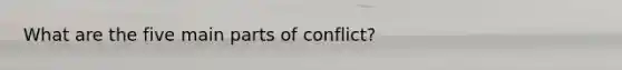 What are the five main parts of conflict?