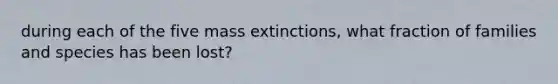 during each of the five mass extinctions, what fraction of families and species has been lost?