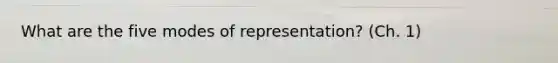 What are the five modes of representation? (Ch. 1)