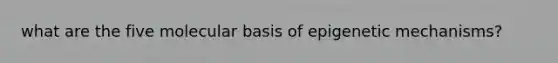 what are the five molecular basis of epigenetic mechanisms?