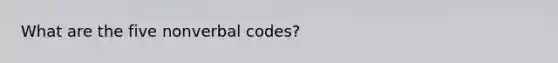 What are the five nonverbal codes?