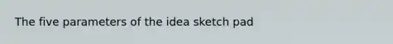 The five parameters of the idea sketch pad