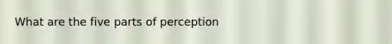 What are the five parts of perception