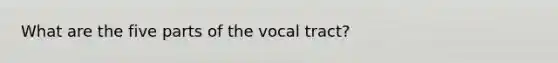 What are the five parts of the vocal tract?