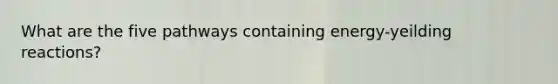 What are the five pathways containing energy-yeilding reactions?