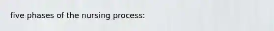 five phases of the nursing process: