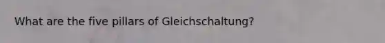 What are the five pillars of Gleichschaltung?