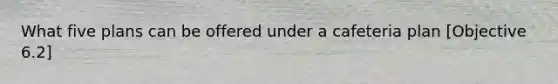 What five plans can be offered under a cafeteria plan [Objective 6.2]