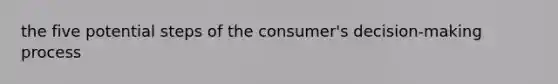 the five potential steps of the consumer's decision-making process