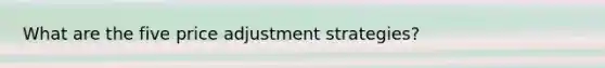 What are the five price adjustment strategies?