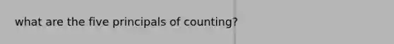 what are the five principals of counting?