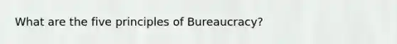 What are the five principles of Bureaucracy?