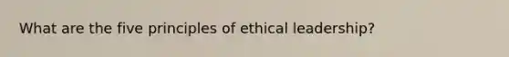 What are the five principles of ethical leadership?