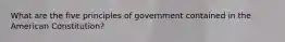 What are the five principles of government contained in the American Constitution?