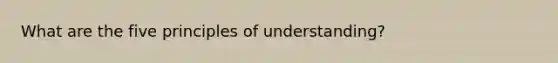 What are the five principles of understanding?