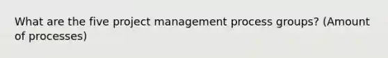 What are the five project management process groups? (Amount of processes)