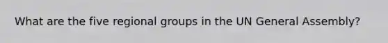 What are the five regional groups in the UN General Assembly?