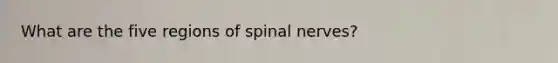 What are the five regions of <a href='https://www.questionai.com/knowledge/kyBL1dWgAx-spinal-nerves' class='anchor-knowledge'>spinal nerves</a>?