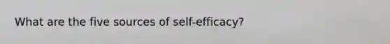 What are the five sources of self-efficacy?