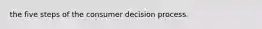 the five steps of the consumer decision process.