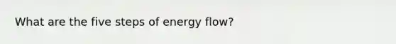 What are the five steps of energy flow?