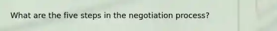 What are the five steps in the negotiation process?