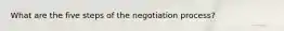 What are the five steps of the negotiation process?