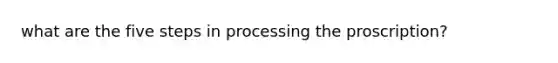 what are the five steps in processing the proscription?