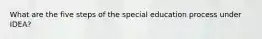 What are the five steps of the special education process under IDEA?