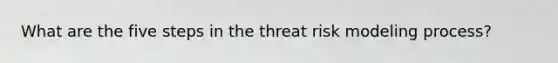 What are the five steps in the threat risk modeling process?