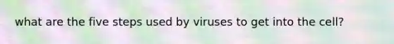 what are the five steps used by viruses to get into the cell?